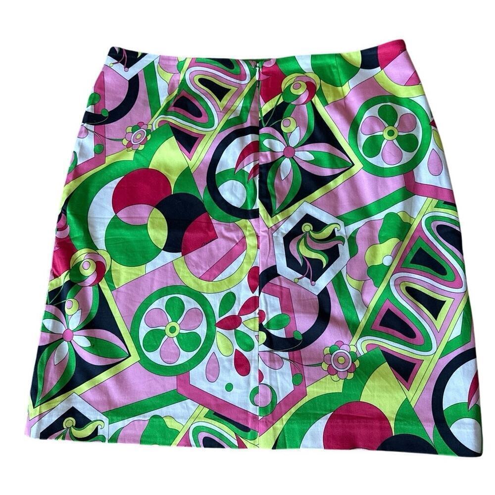 NWT Women’s Melly M Pink Green Geometric Athletic Golf Tennis Skirt Size 8 - Picture 2 of 4